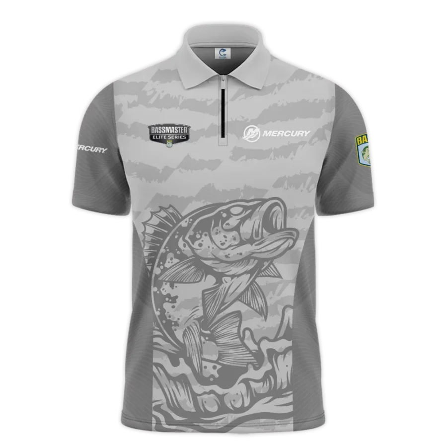 Zipper Polo Fishing Tournaments Sport Classic Polo Shirt Mercury Bassmaster Elite Tournament Polo Shirt