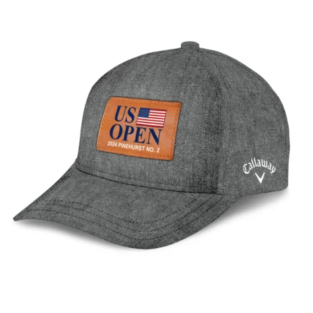 Rolex Grey Jeans Texture Label Leather 124th U.S. Open Pinehurst Golf Style Classic Golf All over Print Cap
