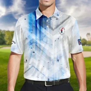 Golf Abstract Pattern 124th U.S. Open Pinehurst Callaway Zipper Polo Shirt Style Classic