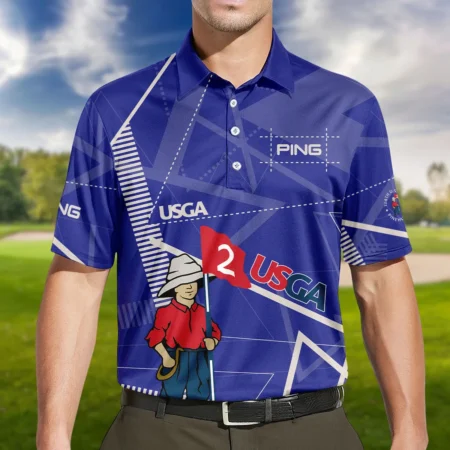 Golf Abstract Line Pattern 124th U.S. Open Pinehurst Ping Polo Shirt Style Classic