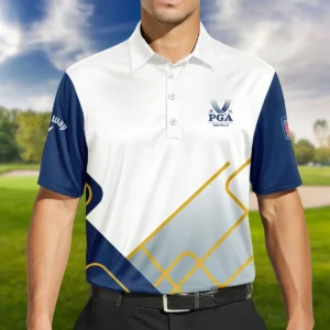 2024 PGA Championship Valhalla Blue White Yellow Line Callaway Zipper Polo Shirt Style Classic