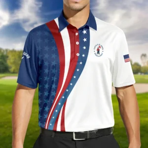 124th U.S. Open Pinehurst Blue Gradient Red White Star Callaway Zipper Polo Shirt Style Classic