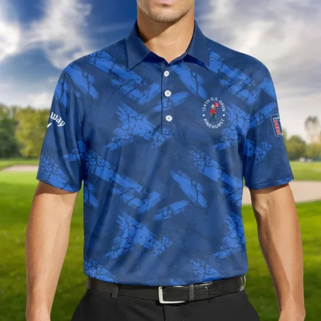 124th U.S. Open Pinehurst Callaway Dark Blue Brush Pattern Polo Shirt Style Classic