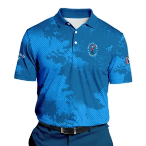 124th U.S. Open Pinehurst Callaway Blue Sport Pattern Zipper Polo Shirt Style Classic