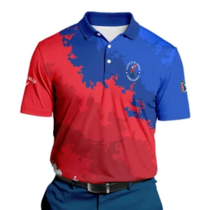 Callaway 124th U.S. Open Pinehurst Blue Red White Background Zipper Polo Shirt Style Classic