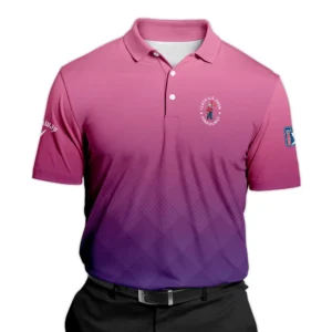 Callaway 124th U.S. Open Pinehurst Purple Pink Gradient Abstract Zipper Polo Shirt Style Classic