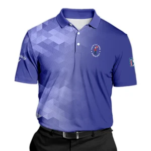 124th U.S. Open Pinehurst Callaway Dark Moderate Blue Abstract Zipper Polo Shirt Style Classic