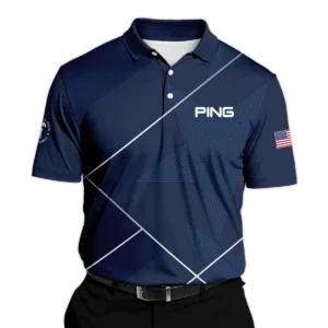 Golf Sport Pattern Blue Mix 124th U.S. Open Pinehurst Callaway Quarter-Zip Polo Shirt