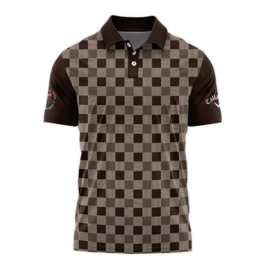 Golf Brown Square Pattern 124th U.S. Open Pinehurst Callaway Polo Shirt Style Classic