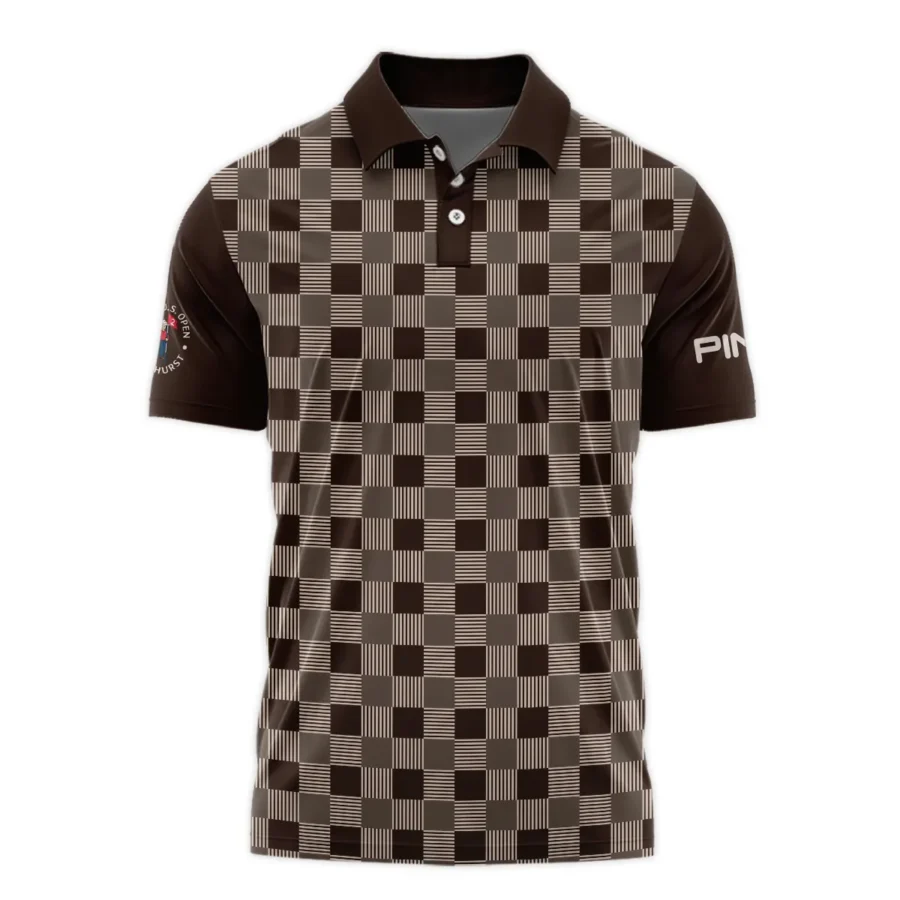 Golf Brown Square Pattern 124th U.S. Open Pinehurst Ping Polo Shirt Style Classic