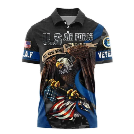 All Gave Some Some Gave All Veteran Eagle Flag U.S. Air Force Veterans All Over Prints Polo Shirt