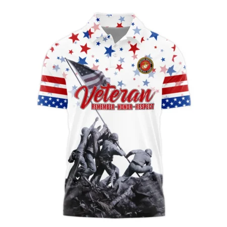 Veteran Memorial Day Remember Honor Respect U.S. Marine Corps Veterans All Over Prints Polo Shirt