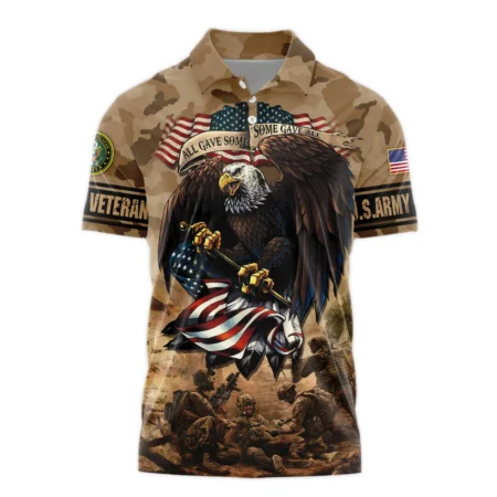 Veteran Camo Eagle All Gave Some Some Gave All U.S. Army Veterans All Over Prints Polo Shirt