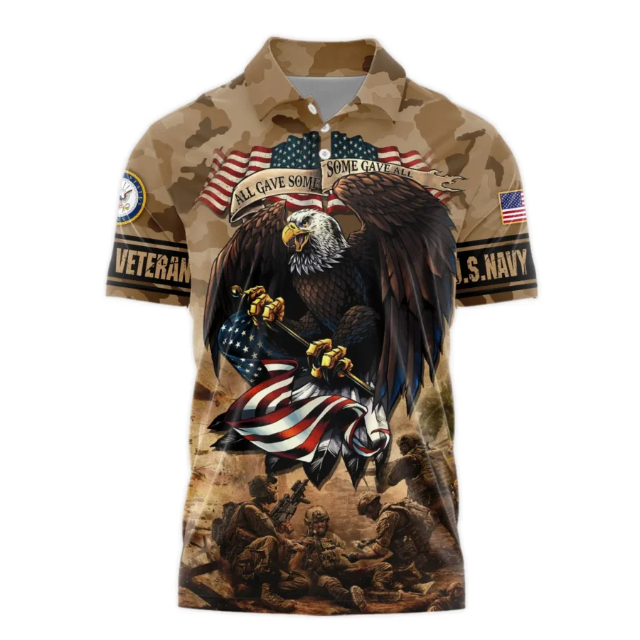 Veteran Camo Eagle All Gave Some Some Gave All U.S. Navy Veterans All Over Prints Polo Shirt