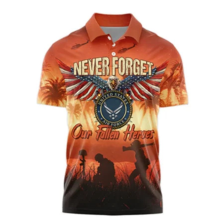 Veteran Never Forget Our Fallen Heroes U.S. Air Force Veterans All Over Prints Polo Shirt