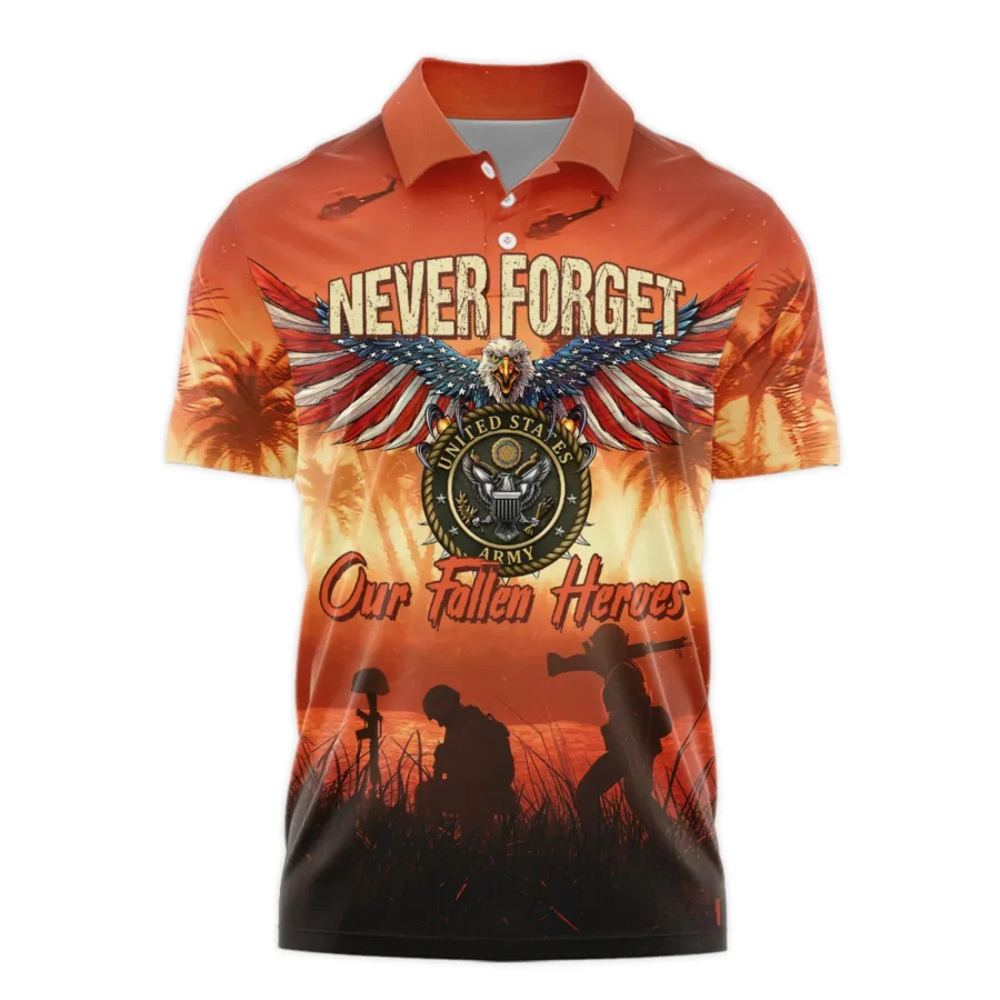 Veteran Never Forget Our Fallen Heroes U.S. Army Veterans All Over Prints Polo Shirt