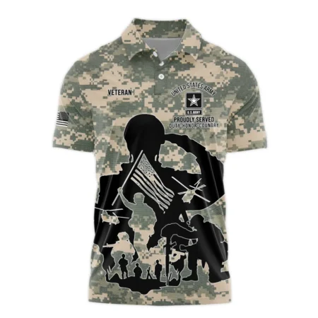 Veteran Proudly Served Duty Honor Country U.S. Army Veterans All Over Prints Polo Shirt