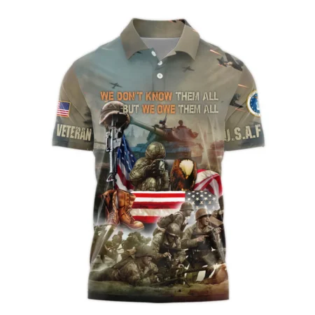 Veteran We Dont Know Them All But We Owe Them All U.S. Air Force Veterans All Over Prints Polo Shirt