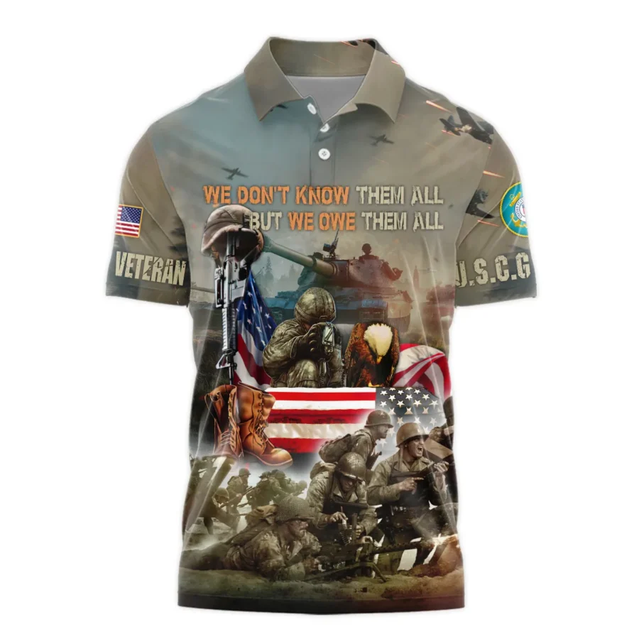 Veteran We Dont Know Them All But We Owe Them All U.S. Coast Guard Veterans All Over Prints Polo Shirt