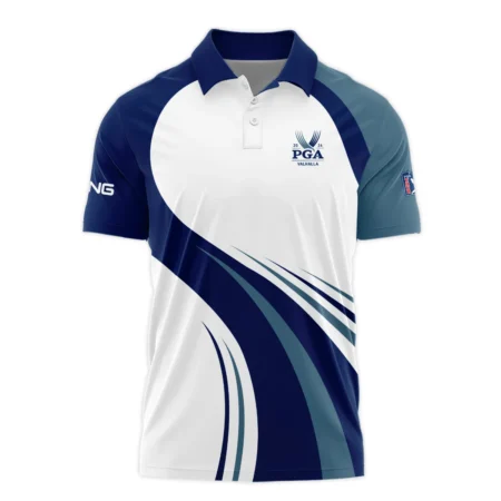 2024 PGA Championship Valhalla Golf Blue Wave Pattern Ping Polo Shirt Style Classic Polo Shirt For Men