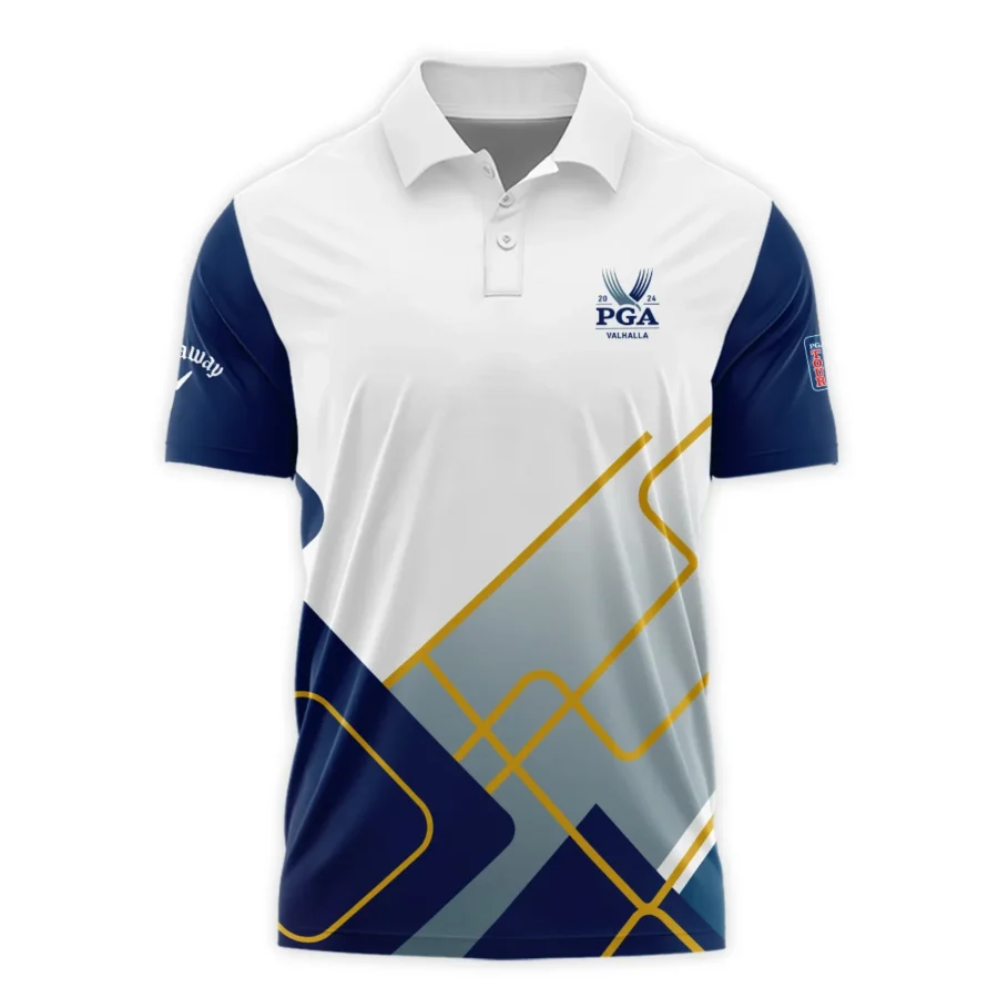 2024 PGA Championship Valhalla Blue White Yellow Line Callaway Polo Shirt Style Classic