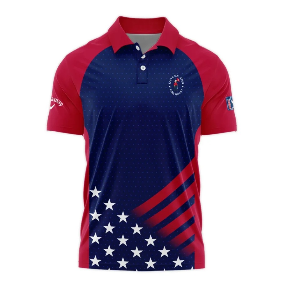 Callaway 124th U.S. Open Pinehurst Star White Dark Blue Red Background Polo Shirt Style Classic Polo Shirt For Men