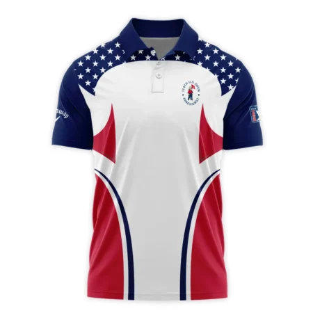 124th U.S. Open Pinehurst Callaway Stars White Dark Blue Red Line Polo Shirt Style Classic Polo Shirt For Men