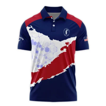 Callaway 124th U.S. Open Pinehurst Red Dark Blue White Abstract Background Polo Shirt Style Classic