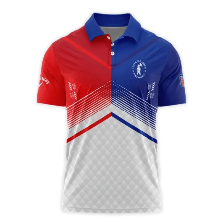 Callaway 124th U.S. Open Pinehurst Blue Red Line White Abstract Polo Shirt Style Classic