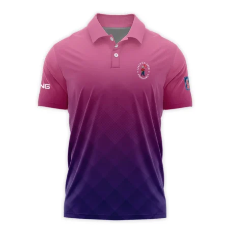 Ping 124th U.S. Open Pinehurst Purple Pink Gradient Abstract Polo Shirt Style Classic