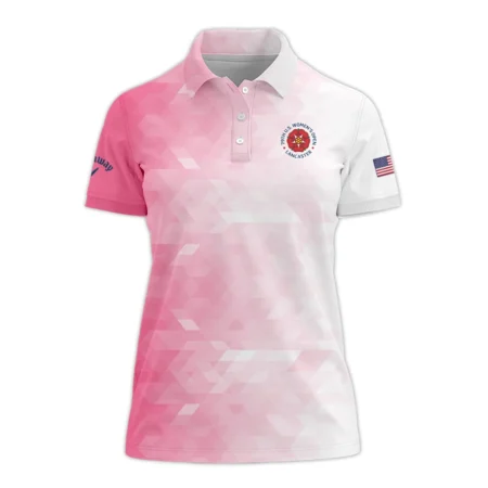 Callaway 79th U.S. Women’s Open Lancaster Pink Abstract Background Quater Zip Sleeveless Polo Shirt