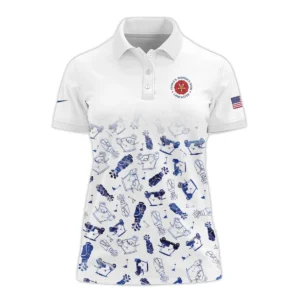 79th U.S. Women’s Open Lancaster Callaway Argyle Plaid Pink Blue Pattern Quater Zip Sleeveless Polo Shirt