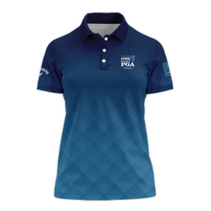 Callaway 2024 KPMG Women's PGA Championship Blue Diamond Abstract Zipper Short Polo Shirt