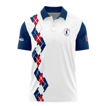Golf Sport Pattern Blue Mix Color 124th U.S. Open Pinehurst Ping Polo Shirt Style Classic