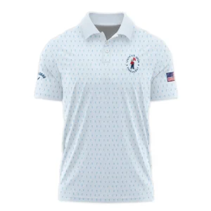 Golf Pattern Light Blue Cup 124th U.S. Open Pinehurst Callaway Zipper Polo Shirt Style Classic