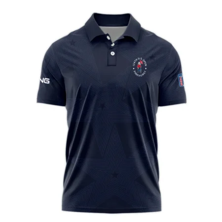 Golf Navy Color Star Pattern 124th U.S. Open Pinehurst Ping Polo Shirt Style Classic