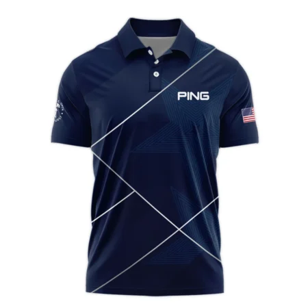 Golf Sport Pattern Blue Mix 124th U.S. Open Pinehurst Ping Polo Shirt Style Classic