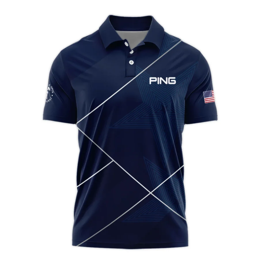 Golf Sport Pattern Blue Mix 124th U.S. Open Pinehurst Ping Polo Shirt Style Classic