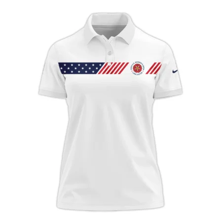 Golf American Flag White Nike 79th U.S. Women’s Open Lancaster Quater Zip Sleeveless Polo Shirt