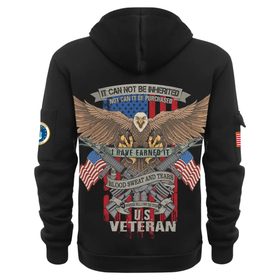 Personalized Name Color Black It CanNot Be Inherited U.S. Air Force Veteran Hoodie Half Zipper