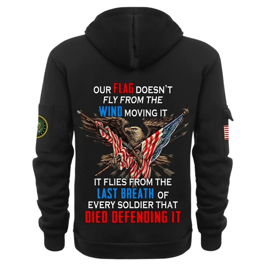 Personalized Name Color Black Every Soldier That Died Defending It U.S. Army Veteran Hoodie Half Zipper