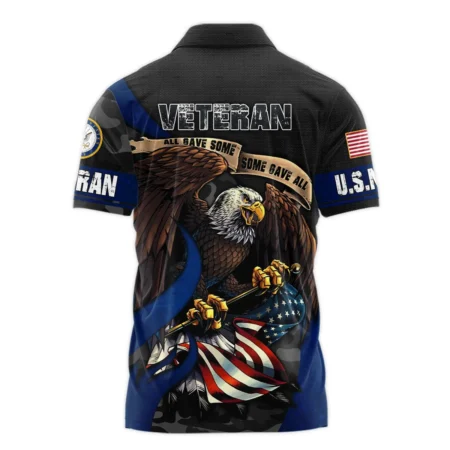 All Gave Some Some Gave All Veteran Eagle Flag U.S. Navy Veterans All Over Prints Zipper Polo Shirt