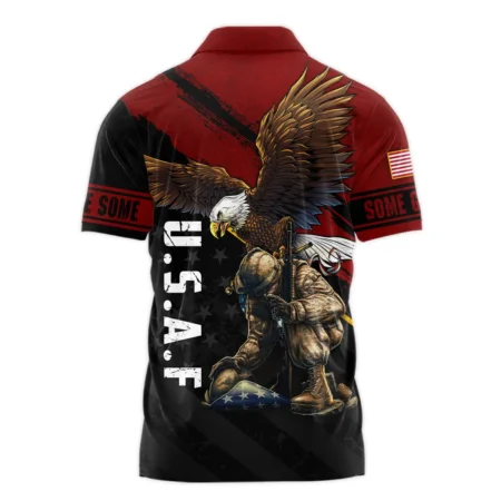 Veteran Eagle All Gave Some Some Gave All U.S. Air Force Veterans All Over Prints Zipper Polo Shirt