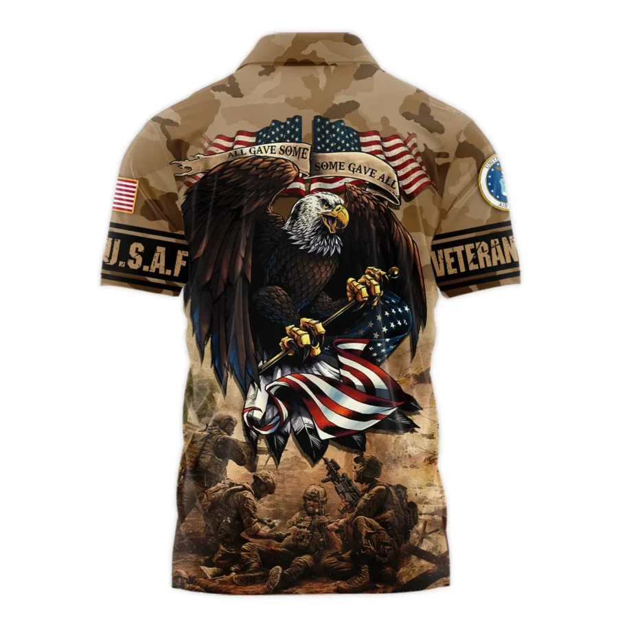 Veteran Camo Eagle All Gave Some Some Gave All U.S. Air Force Veterans All Over Prints Polo Shirt