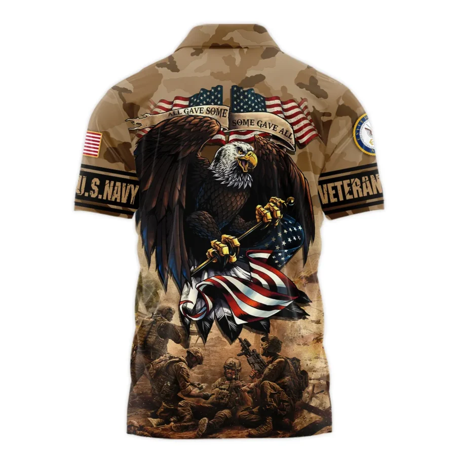 Veteran Camo Eagle All Gave Some Some Gave All U.S. Navy Veterans All Over Prints Polo Shirt