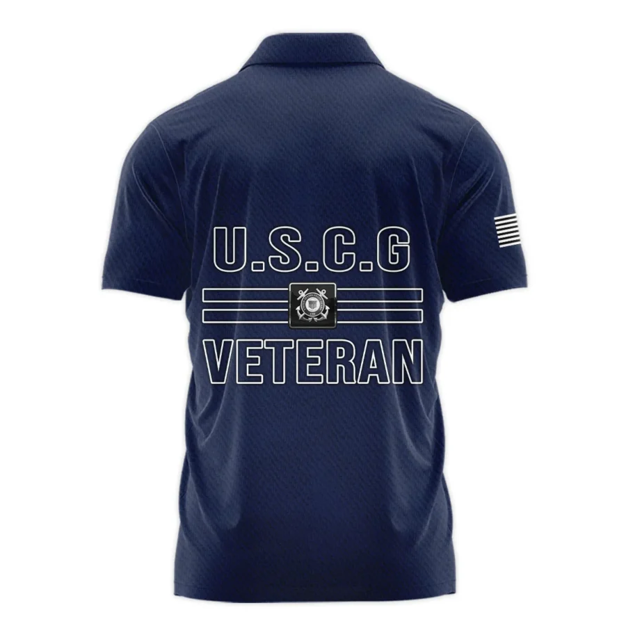 Veteran Proudly Served Duty Honor Country U.S. Coast Guard Veterans All Over Prints Zipper Polo Shirt