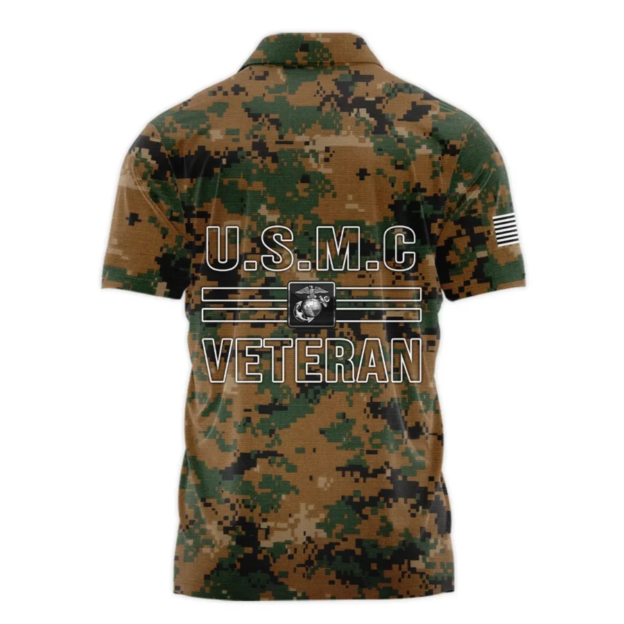 Veteran Proudly Served Duty Honor Country U.S. Marine Corps Veterans All Over Prints Polo Shirt