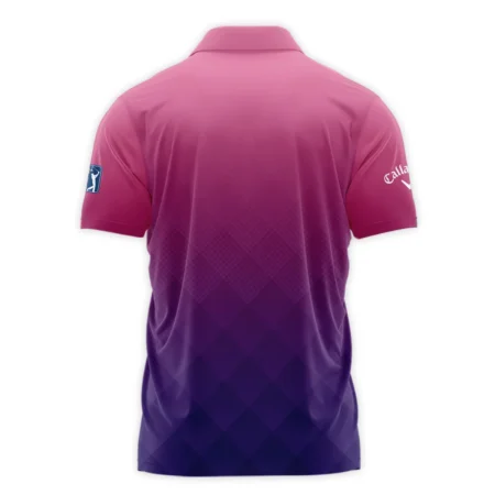 Callaway 124th U.S. Open Pinehurst Purple Pink Gradient Abstract Zipper Polo Shirt Style Classic