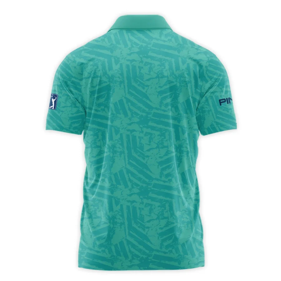 Moderate Cyan Abstract 124th U.S. Open Pinehurst Ping Polo Shirt Style Classic