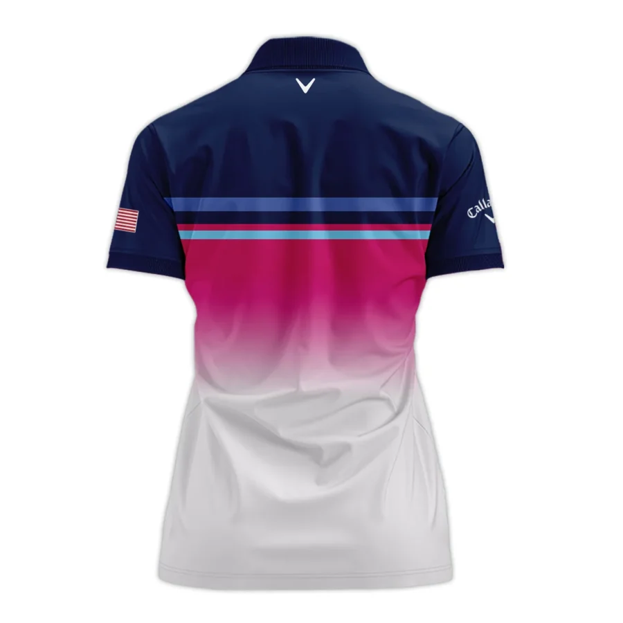 Dark Blue Pink White Line Callaway 79th U.S. Women’s Open Lancaster Short Polo Shirt